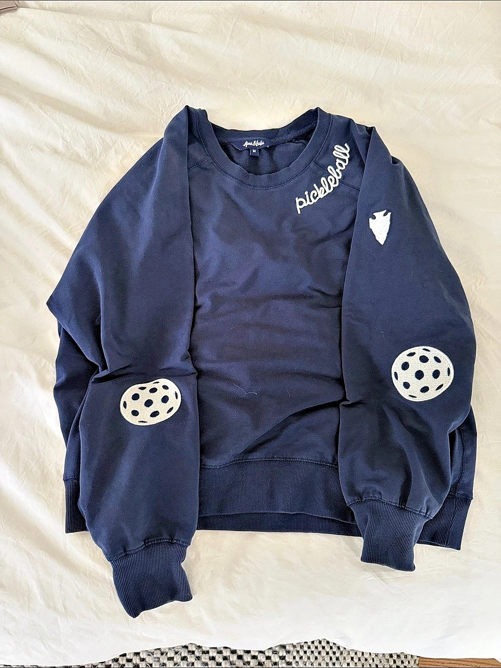 Ame & Lulu Love All Pickleball Sweatshirt Blue Medium